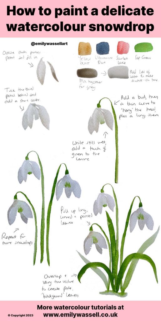 snowdrop tutorial how to paint snowdrops