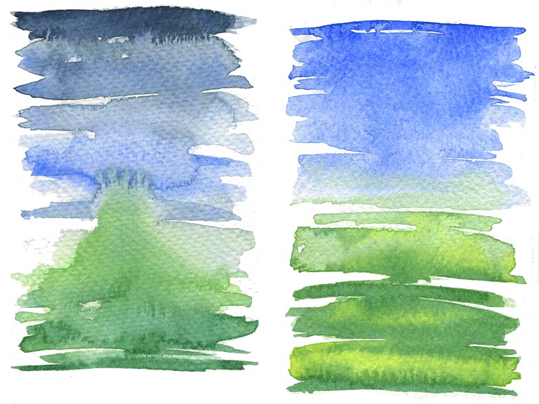 watercolour landscapes simple abstract painting