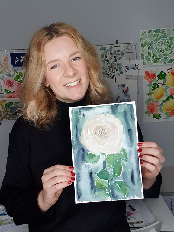 emily wassell watercolour artist with painting