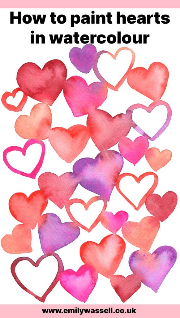 tutorial how to paint hearts in watercolour