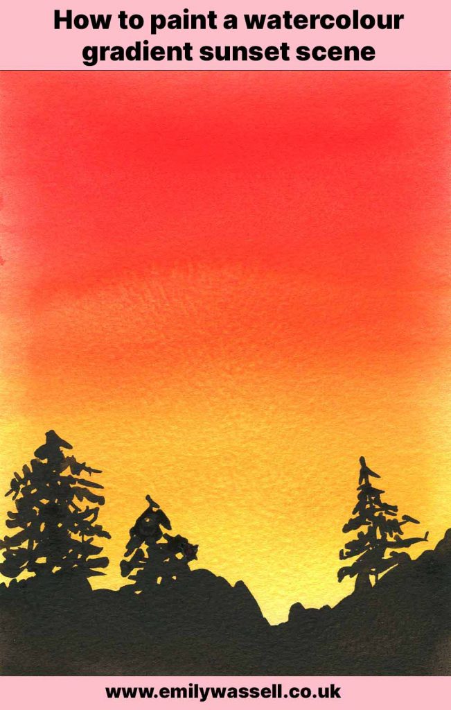 tutorial paint a watercolour sunset gradient