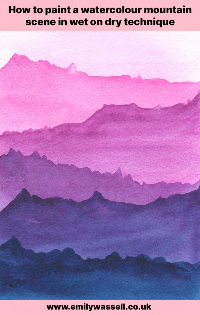 watercolor mountain scene painting technique