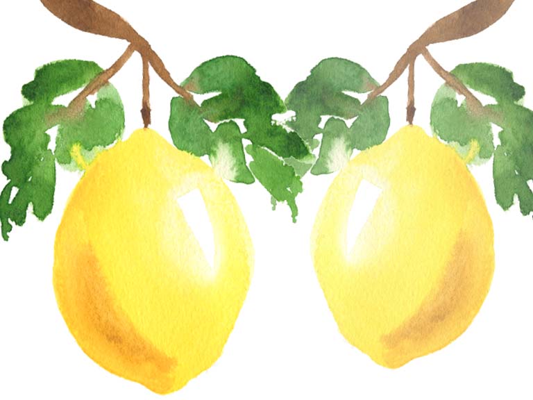 watercolor lemons tutorial