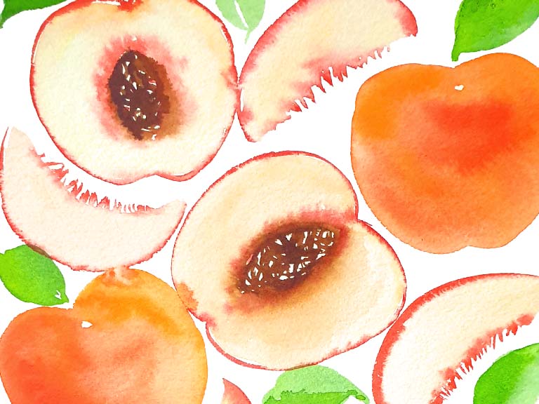 watercolor peaches tutorial how to paint