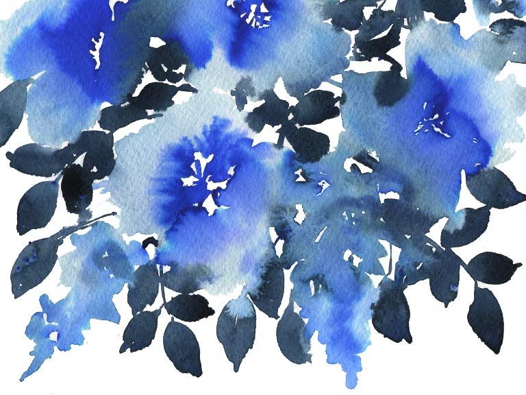 watercolour flower shapes guide