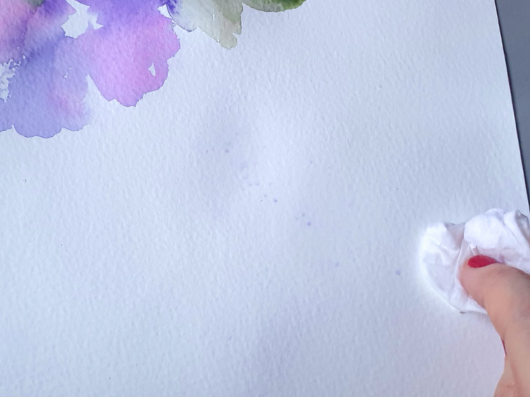 how to lift dried watercolour mistakes