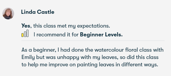 watercolour leaves online art class review