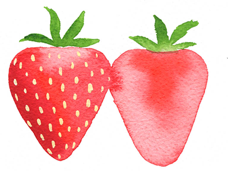 how to paint watercolor strawberries