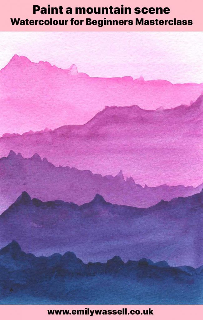 watercolour beginners masterclass mountain scene