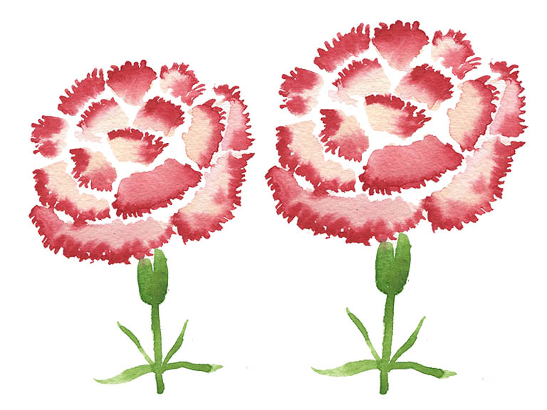 watercolor carnation flower tutorial