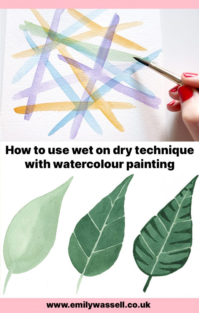 how to use watercolor wet on dry technique